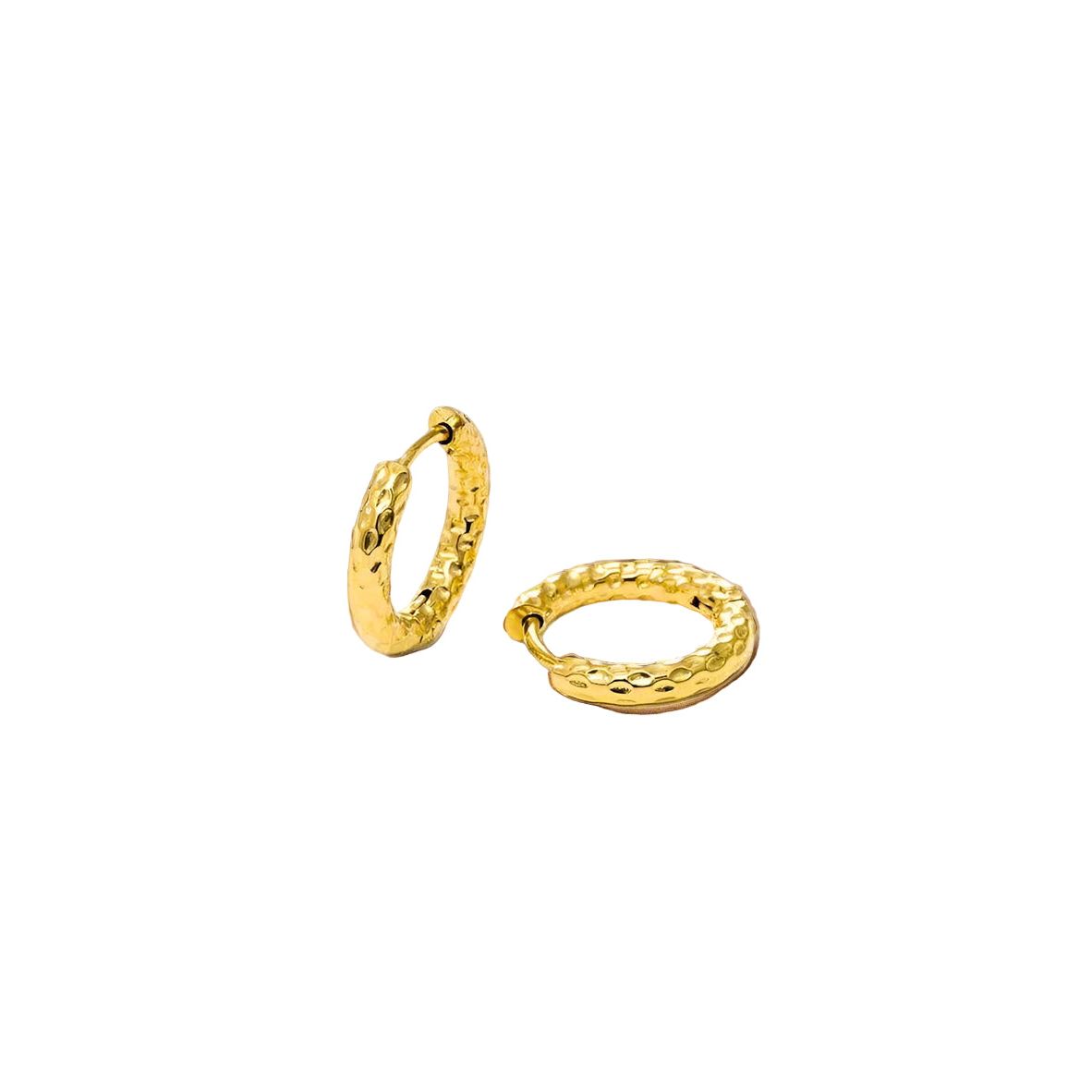Waterproof 18K Gold Plated Stainless Steel Earrings - Irregular Thin Huggies 15mm